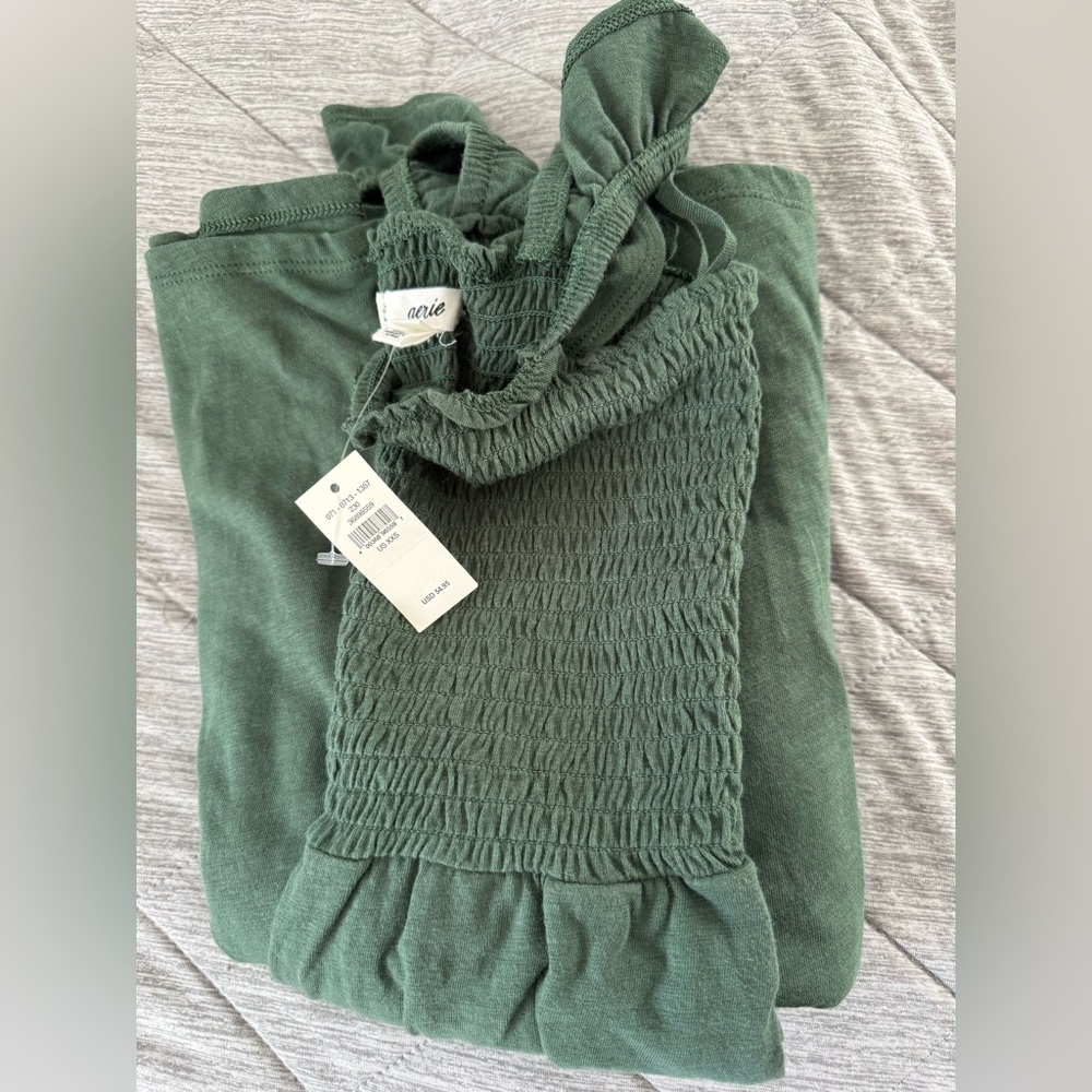 Aerie Smocked Wide Leg Jumpsuit - XXS